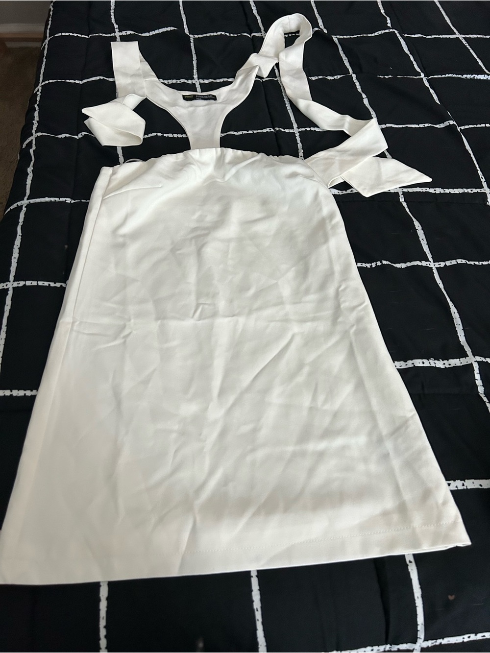 Finesse White Halter Tie-Back Mini Dress